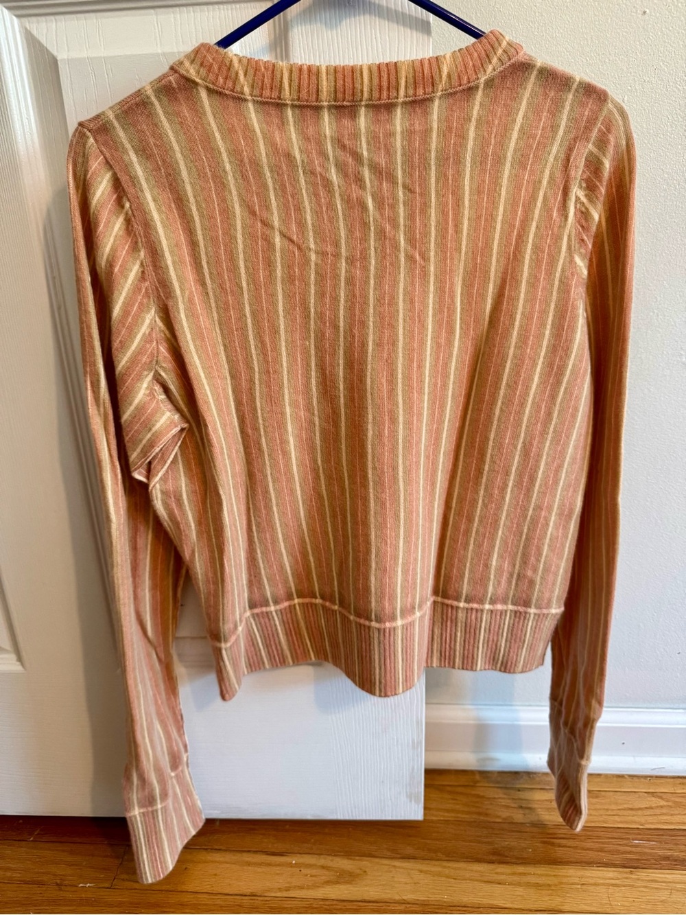 Free People Nocturnal Patterned Cashmere Cardi Peach Striped - Picture 5 of 6